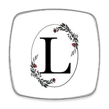 Buchstabe L - Viereckiger Kühlschrankmagnet - Weiß - Vorne