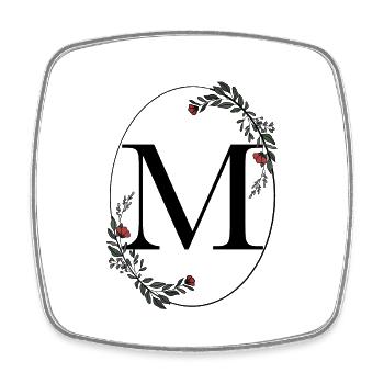 Buchstabe M - Viereckiger Kühlschrankmagnet - Weiß - Vorne