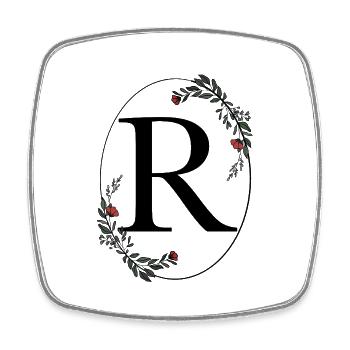 Letter R - Square fridge magnet - white - Front