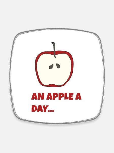 an apple - Viereckiger Kühlschrankmagnet - Weiß
