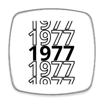 1977 1977 1977 - Square fridge magnet - white - Front
