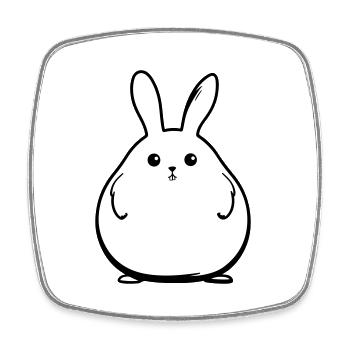 Bunny Funny Easter - Square fridge magnet - white - Front