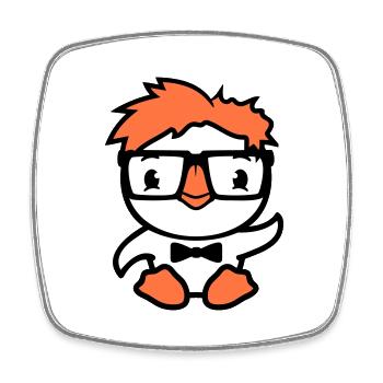 Bird Duck Nerd Geek Clever Intelligent Horn-Rimmed Glasses - Square fridge magnet - white - Front