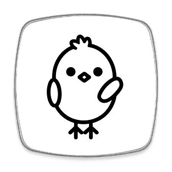 chick - Square fridge magnet - white - Front