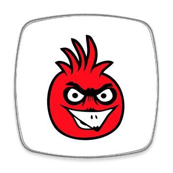 Parrot Bird Stares Nasty Aggressive Rage - Square fridge magnet - white - Front