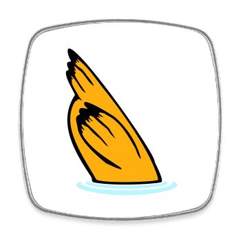 Duck head in the water, tail in the air - Square fridge magnet - white - Front