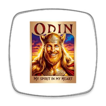 Odin. - Viereckiger Kühlschrankmagnet - Weiß - Vorne