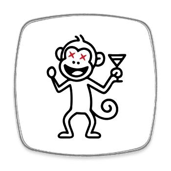 Fête de Singe Drôle - Magnet carré - blanc - Devant