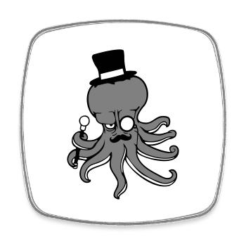 Kraken Mr. Sir Top Hat Monocle Glasses Empire - Square fridge magnet - white - Front