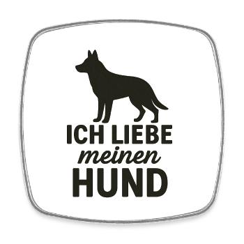 Ich liebe meinen Hund 2 - Viereckiger Kühlschrankmagnet - Weiß - Vorne