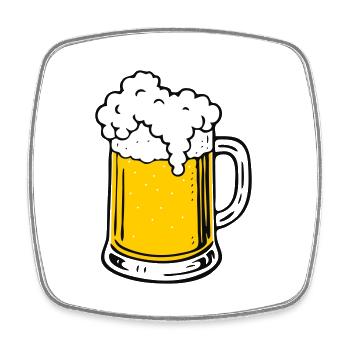Beer - Square fridge magnet - white - Front