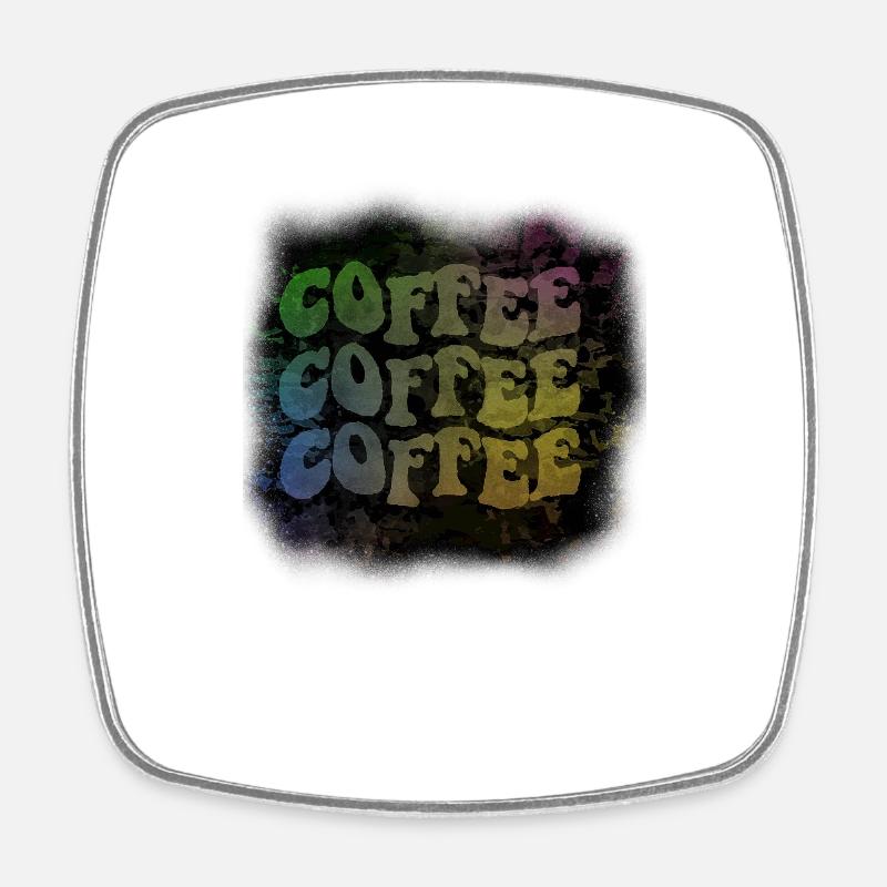 Café - Magnet carré - blanc