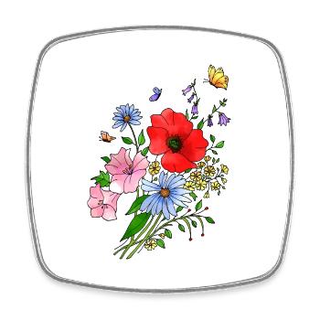 Blumen - Viereckiger Kühlschrankmagnet - Weiß - Vorne