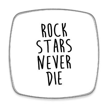 Rock Stars never die - RockNRoll - Square fridge magnet - white - Front