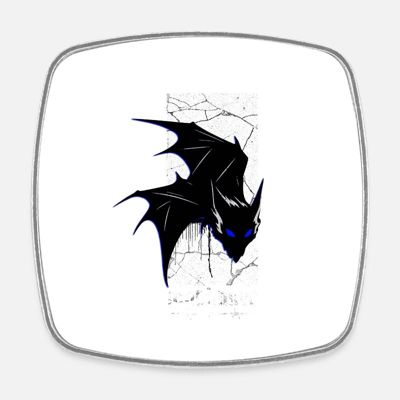 Nightmare Bat – Horreur gothique Vampire Creature Art - Magnet carré - blanc