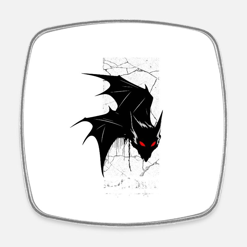 Nightmare Bat – Horreur gothique Vampire Creature Art - Magnet carré - blanc
