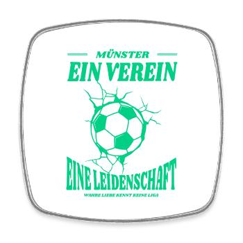 Münster Fußball Spruch Geschenk - Viereckiger Kühlschrankmagnet - Weiß - Vorne