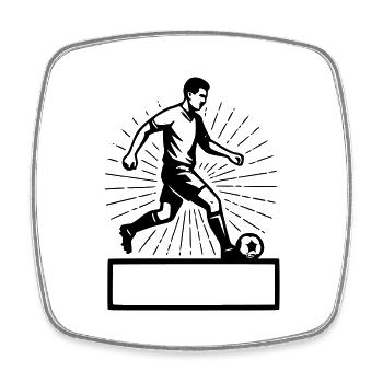 Footballeur - Nom Prénom - Magnet carré - blanc - Devant