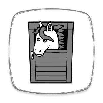 Horse Stable Pony Horse Peeps Cute - Square fridge magnet - white - Front