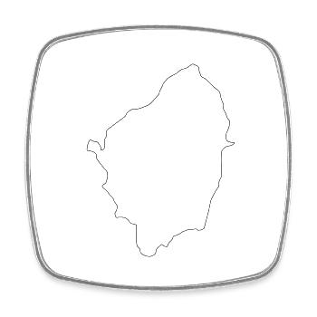 Naxos - Square fridge magnet - white - Front