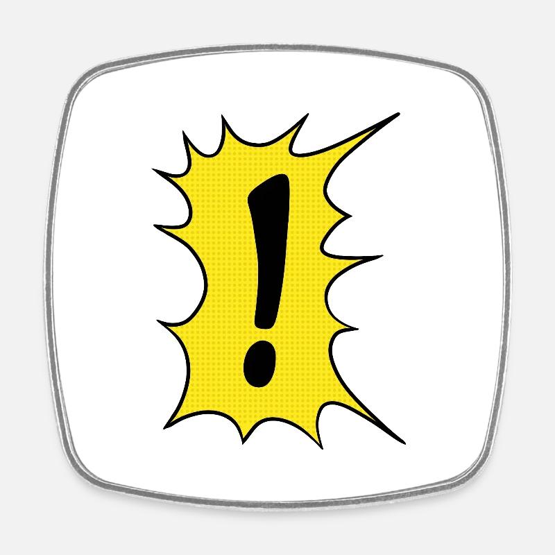 Le point d’exclamation dans le style bande dessinée - Magnet carré - blanc