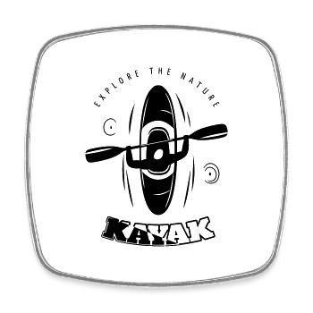 KAYAK RUDERN WASSER KANU RAFTING FLUSS SPORT MOTIV - Viereckiger Kühlschrankmagnet - Weiß - Vorne