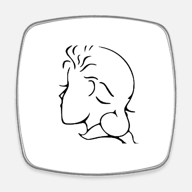 Illusion design - Square fridge magnet - white