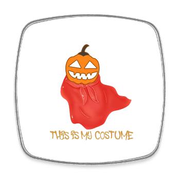 Ceci est mon costume, citrouille, Halloween - Magnet carré - blanc - Devant