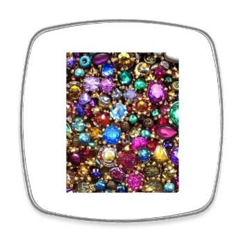Golden diamondine - Square fridge magnet - white - Front