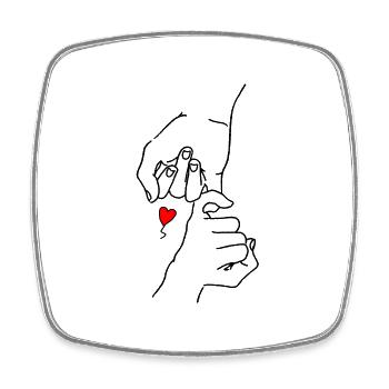 Best Friends Motiv für Beste Freunde Zwei Hände - Viereckiger Kühlschrankmagnet - Weiß - Vorne