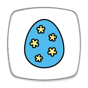 Oeuf de Pâques coloré - Magnet carré - blanc - Devant