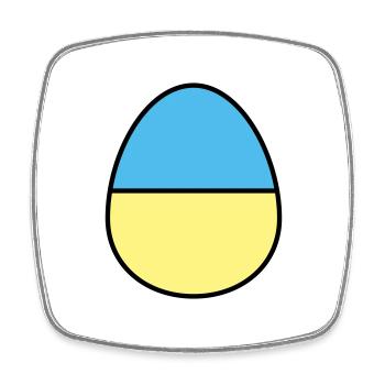 Oeuf de Pâques coloré - Magnet carré - blanc - Devant
