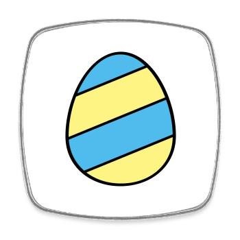 Oeuf de Pâques rayé - Magnet carré - blanc - Devant