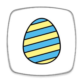Oeuf de Pâques coloré - Magnet carré - blanc - Devant