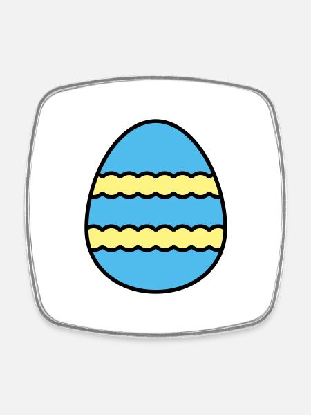Easter egg colorful - Square fridge magnet - white