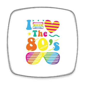 80s retro vintage costume year 80 love - Square fridge magnet - white - Front