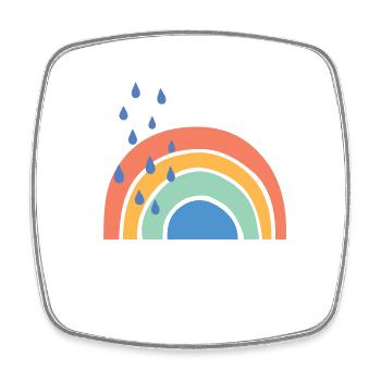 No Rain No Rainbows - Viereckiger Kühlschrankmagnet - Weiß - Vorne