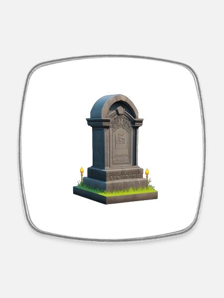Halloween Grabstein - Viereckiger Kühlschrankmagnet - Weiß