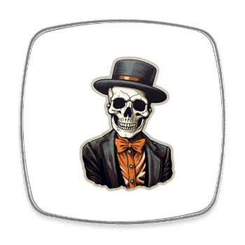 Totenschädel Halloween - Viereckiger Kühlschrankmagnet - Weiß - Vorne