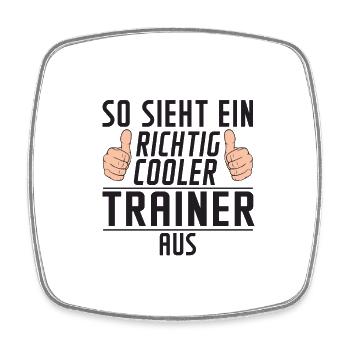 Trainer | lustige | Verein | Sport | Humor - Viereckiger Kühlschrankmagnet - Weiß - Vorne