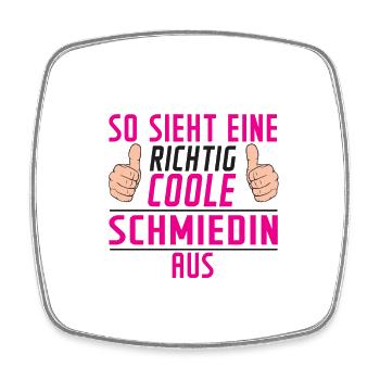 Schmiedin | Schmied | Schmiederei | lustig - Viereckiger Kühlschrankmagnet - Weiß - Vorne