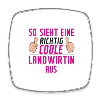Landwirtin | Spruch | Bäuerin | Landwirtschaft - Viereckiger Kühlschrankmagnet - Weiß - Vorne