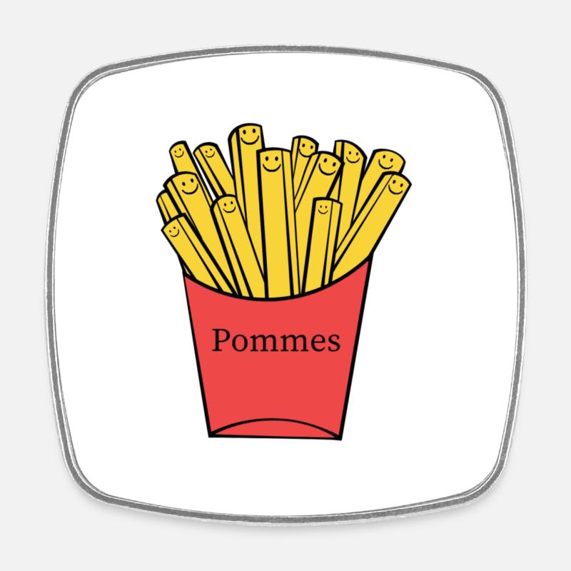 Frites - Magnet carré - blanc