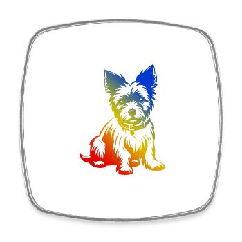 Yorkshire Terrier Hund Bunt - Viereckiger Kühlschrankmagnet - Weiß - Vorne