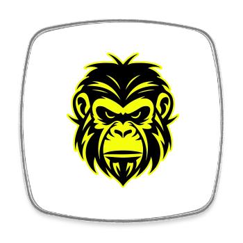 Monkey Head Portrait Icon - Square fridge magnet - white - Front