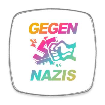 FCK NZS - Zeichen setzen gegen Rechts, Gegen Nazis - Viereckiger Kühlschrankmagnet - Weiß - Vorne
