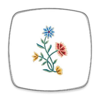 Embroidery motif Nordland bunad - Square fridge magnet - white - Front