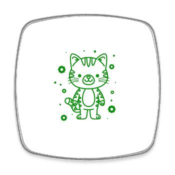 mignon, petit chat câlin - Magnet carré - blanc - Devant