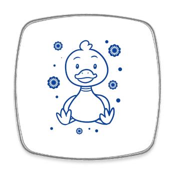 lustige kleine Ente - Viereckiger Kühlschrankmagnet - Weiß - Vorne