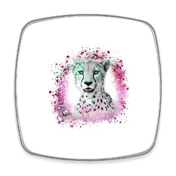 leopard, katze, wildkatze, graffiti, malerei,pink - Viereckiger Kühlschrankmagnet - Weiß - Vorne